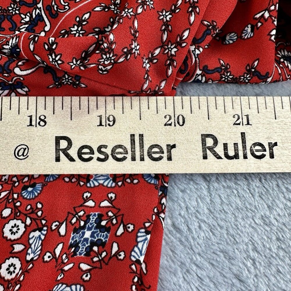 ALTAR’D STATE Mackenzie Bandana Print Blouse‎ Women’s Sz M Red Tie Belle Sleeve - Picture 8 of 12